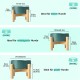 SPUNKYJUNKY Ceramic Raised Dog Bowl Set with Bamboo Stand for Cats and Dogs (850 ml, Grey)