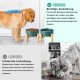 SPUNKYJUNKY Ceramic Raised Dog Bowl Set with Bamboo Stand for Cats and Dogs (850 ml, Grey)