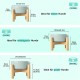 SPUNKYJUNKY Ceramic Raised Dog Bowl Set with Bamboo Stand for Cats and Dogs (850 ml, Grey)