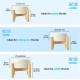 SPUNKYJUNKY Ceramic Raised Dog Bowl Set with Bamboo Stand for Cats and Dogs (850 ml, Grey)