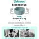 SPUNKYJUNKY Ceramic Raised Dog Bowl Set with Bamboo Stand for Cats and Dogs (850 ml, Grey)