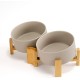 SPUNKYJUNKY Tilting Dog Bowl Ceramic Double Dog Feeding Bowl with Bamboo Stand 0° and 15° Tilt Angle for Pets Cats and Puppies Large Face Dog (850 ml, Grey × 2) SPUNKYJUNKY Tilting Dog Bowl Ceramic Double Dog Feeding Bowl with Bamboo Stand 0° and 15° Tilt Angle for Pets Cats and Puppies Large Face Dog (850 ml, Grey × 2)
