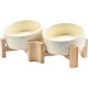SPUNKYJUNKY Tilting Dog Bowl Ceramic Double Dog Feeding Bowl with Bamboo Stand 0° and 15° Tilt Angle for Pets Cats and Puppies Large Face Dog (850 ml, Grey × 2) SPUNKYJUNKY Tilting Dog Bowl Ceramic Double Dog Feeding Bowl with Bamboo Stand 0° and 15° Tilt Angle for Pets Cats and Puppies Large Face Dog (850 ml, Grey × 2)