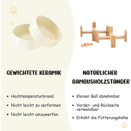 SPUNKYJUNKY Tilting Dog Bowl Ceramic Double Dog Feeding Bowl with Bamboo Stand 0° and 15° Tilt Angle for Pets Cats and Puppies Large Face Dog (850 ml, Grey × 2) SPUNKYJUNKY Tilting Dog Bowl Ceramic Double Dog Feeding Bowl with Bamboo Stand 0° and 15° Tilt Angle for Pets Cats and Puppies Large Face Dog (850 ml, Grey × 2)