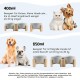 SPUNKYJUNKY Tilting Dog Bowl Ceramic Double Dog Feeding Bowl with Bamboo Stand 0° and 15° Tilt Angle for Pets Cats and Puppies Large Face Dog (850 ml, Grey × 2) SPUNKYJUNKY Tilting Dog Bowl Ceramic Double Dog Feeding Bowl with Bamboo Stand 0° and 15° Tilt Angle for Pets Cats and Puppies Large Face Dog (850 ml, Grey × 2)