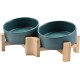 SPUNKYJUNKY Tilting Dog Bowl Ceramic Double Dog Feeding Bowl with Bamboo Stand 0° and 15° Tilt Angle for Pets Cats and Puppies Large Face Dog (850 ml, Grey × 2) SPUNKYJUNKY Tilting Dog Bowl Ceramic Double Dog Feeding Bowl with Bamboo Stand 0° and 15° Tilt Angle for Pets Cats and Puppies Large Face Dog (850 ml, Grey × 2)