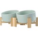 SPUNKYJUNKY Tilting Dog Bowl Ceramic Double Dog Feeding Bowl with Bamboo Stand 0° and 15° Tilt Angle for Pets Cats and Puppies Large Face Dog (850 ml, Grey × 2) SPUNKYJUNKY Tilting Dog Bowl Ceramic Double Dog Feeding Bowl with Bamboo Stand 0° and 15° Tilt Angle for Pets Cats and Puppies Large Face Dog (850 ml, Grey × 2)