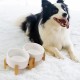 SPUNKYJUNKY Tilting Dog Bowl Ceramic Double Dog Feeding Bowl with Bamboo Stand 0° and 15° Tilt Angle for Pets Cats and Puppies Large Face Dog (850 ml, Grey × 2) SPUNKYJUNKY Tilting Dog Bowl Ceramic Double Dog Feeding Bowl with Bamboo Stand 0° and 15° Tilt Angle for Pets Cats and Puppies Large Face Dog (850 ml, Grey × 2)