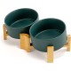 SPUNKYJUNKY Tilting Dog Bowl Ceramic Double Dog Feeding Bowl with Bamboo Stand 0° and 15° Tilt Angle for Pets Cats and Puppies Large Face Dog (850 ml, Grey × 2) SPUNKYJUNKY Tilting Dog Bowl Ceramic Double Dog Feeding Bowl with Bamboo Stand 0° and 15° Tilt Angle for Pets Cats and Puppies Large Face Dog (850 ml, Grey × 2)