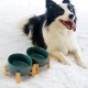 SPUNKYJUNKY Tilting Dog Bowl Ceramic Double Dog Feeding Bowl with Bamboo Stand 0° and 15° Tilt Angle for Pets Cats and Puppies Large Face Dog (850 ml, Grey × 2) SPUNKYJUNKY Tilting Dog Bowl Ceramic Double Dog Feeding Bowl with Bamboo Stand 0° and 15° Tilt Angle for Pets Cats and Puppies Large Face Dog (850 ml, Grey × 2)