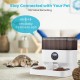 Sailnovo Automatic Feeder for Two Cats, Pet Dry Food Dispenser with Two Stainless Steel Bowls, 10s Voice Reminder, up to 80 Servings and 4 Meals a Day for Cat and Dog, White, 5 L