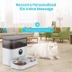 Sailnovo Automatic Feeder for Two Cats, Pet Dry Food Dispenser with Two Stainless Steel Bowls, 10s Voice Reminder, up to 80 Servings and 4 Meals a Day for Cat and Dog, White, 5 L