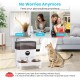 Sailnovo Automatic Feeder for Two Cats, Pet Dry Food Dispenser with Two Stainless Steel Bowls, 10s Voice Reminder, up to 80 Servings and 4 Meals a Day for Cat and Dog, White, 5 L