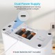 Sailnovo Automatic Feeder for Two Cats, Pet Dry Food Dispenser with Two Stainless Steel Bowls, 10s Voice Reminder, up to 80 Servings and 4 Meals a Day for Cat and Dog, White, 5 L