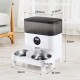 Sailnovo Automatic Feeder for Two Cats, Pet Dry Food Dispenser with Two Stainless Steel Bowls, 10s Voice Reminder, up to 80 Servings and 4 Meals a Day for Cat and Dog, White, 5 L