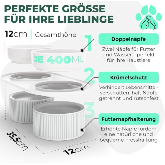Set of 3 Raised Feeding Bowls, Ergonomic Feeding Bowl, Drinking Bowl, Double Feeding Bowl, Cat Bowl, Dog Bowl, Ceramic Feeding Bowl, Dog Feeding Bowl Set of 3 Raised Feeding Bowls, Ergonomic Feeding Bowl, Drinking Bowl, Double Feeding Bowl, Cat Bowl, Dog Bowl, Ceramic Feeding Bowl, Dog Feeding Bowl