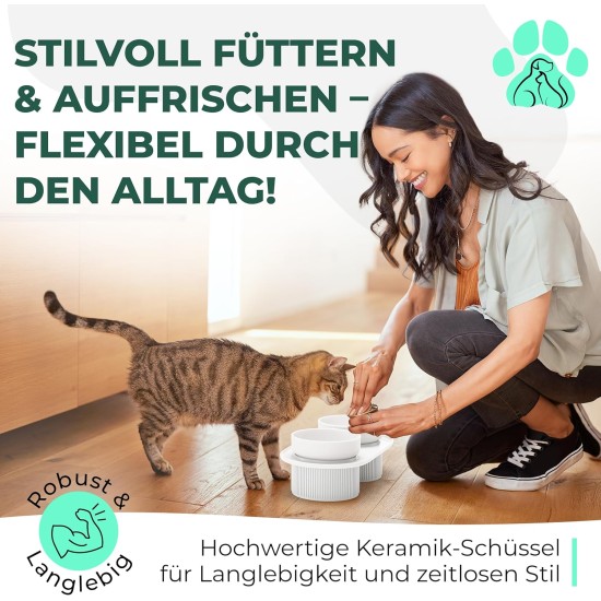 Set of 3 Raised Feeding Bowls, Ergonomic Feeding Bowl, Drinking Bowl, Double Feeding Bowl, Cat Bowl, Dog Bowl, Ceramic Feeding Bowl, Dog Feeding Bowl Set of 3 Raised Feeding Bowls, Ergonomic Feeding Bowl, Drinking Bowl, Double Feeding Bowl, Cat Bowl, Dog Bowl, Ceramic Feeding Bowl, Dog Feeding Bowl