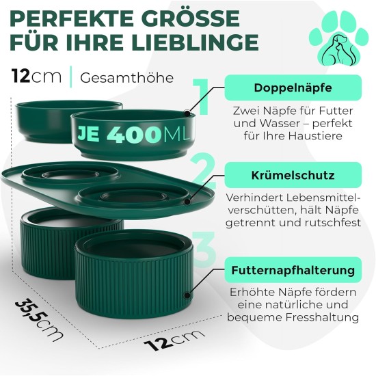 Set of 3 Raised Feeding Bowls, Ergonomic Feeding Bowl, Drinking Bowl, Double Feeding Bowl, Cat Bowl, Dog Bowl, Ceramic Feeding Bowl, Dog Feeding Bowl Set of 3 Raised Feeding Bowls, Ergonomic Feeding Bowl, Drinking Bowl, Double Feeding Bowl, Cat Bowl, Dog Bowl, Ceramic Feeding Bowl, Dog Feeding Bowl