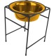 Single Diner Feeder with Stainless Steel Dog Bowl, 10 cup/80 oz, 24 Karat Gold Single Diner Feeder with Stainless Steel Dog Bowl, 10 cup/80 oz, 24 Karat Gold