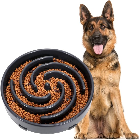 Slow Feeding Dog Bowl, Anti Sling Interactive Dog Bowl, Safety Durable Feeding Bowl for Dogs, Environmentally Friendly Dog Bowl, Dark Grey Slow Feeding Dog Bowl, Anti Sling Interactive Dog Bowl, Safety Durable Feeding Bowl for Dogs, Environmentally Friendly Dog Bowl, Dark Grey
