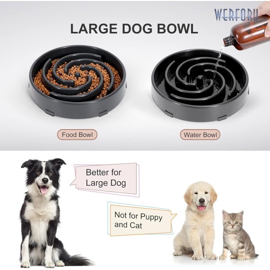 Slow Feeding Dog Bowl, Anti Sling Interactive Dog Bowl, Safety Durable Feeding Bowl for Dogs, Environmentally Friendly Dog Bowl, Dark Grey Slow Feeding Dog Bowl, Anti Sling Interactive Dog Bowl, Safety Durable Feeding Bowl for Dogs, Environmentally Friendly Dog Bowl, Dark Grey