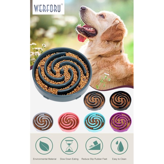 Slow Feeding Dog Bowl, Anti Sling Interactive Dog Bowl, Safety Durable Feeding Bowl for Dogs, Environmentally Friendly Dog Bowl, Dark Grey Slow Feeding Dog Bowl, Anti Sling Interactive Dog Bowl, Safety Durable Feeding Bowl for Dogs, Environmentally Friendly Dog Bowl, Dark Grey