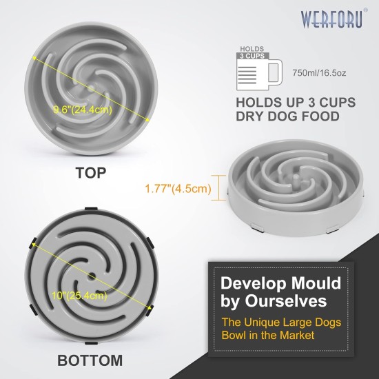 Slow Feeding Dog Bowl, Anti Sling Interactive Dog Bowl, Safety Durable Feeding Bowl for Dogs, Environmentally Friendly Dog Bowl, Dark Grey Slow Feeding Dog Bowl, Anti Sling Interactive Dog Bowl, Safety Durable Feeding Bowl for Dogs, Environmentally Friendly Dog Bowl, Dark Grey
