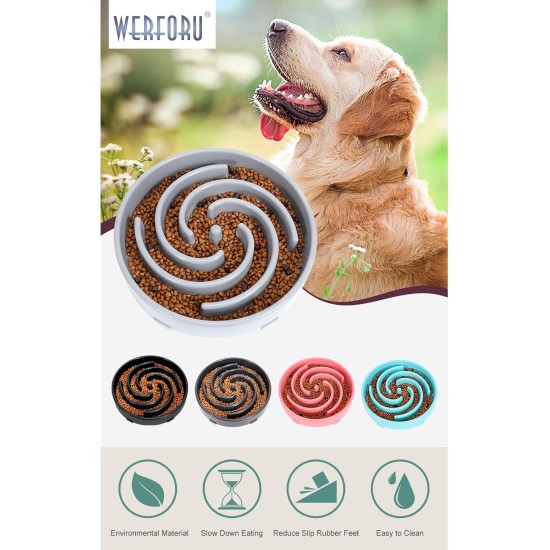 Slow Feeding Dog Bowl, Anti Sling Interactive Dog Bowl, Safety Durable Feeding Bowl for Dogs, Environmentally Friendly Dog Bowl, Dark Grey Slow Feeding Dog Bowl, Anti Sling Interactive Dog Bowl, Safety Durable Feeding Bowl for Dogs, Environmentally Friendly Dog Bowl, Dark Grey