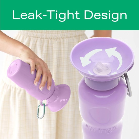 Springer Dog Water Bottle, 22oz - As Seen On Shark Tank and Oprah's Favourite Things 2023 - Leak-Proof, BPA-Free, Portable for Travel (Purple) Springer Dog Water Bottle, 22oz - As Seen On Shark Tank and Oprah's Favourite Things 2023 - Leak-Proof, BPA-Free, Portable for Travel (Purple)