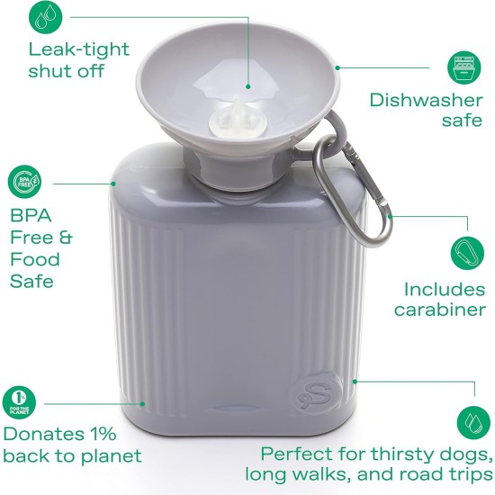 Springer Growler Travel Water Bottle for Dogs - As Seen on Shark Tank - 1.2L Large Dog Water Bottle with Patented Leakproof Design for Walking, Hiking and Travel, BPA Free Springer Growler Travel Water Bottle for Dogs - As Seen on Shark Tank - 1.2L Large Dog Water Bottle with Patented Leakproof Design for Walking, Hiking and Travel, BPA Free