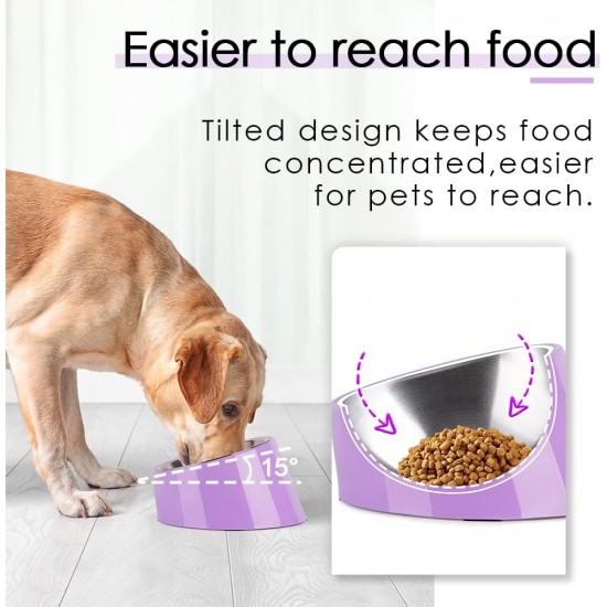 SuperDesign Dog Bowl 15 Degree Tilt, Slanted Cat Bowl, Tilted Raised Feeding Bowl, Raised Feeding Station, Non-Slip Melamine Stand SuperDesign Dog Bowl 15 Degree Tilt, Slanted Cat Bowl, Tilted Raised Feeding Bowl, Raised Feeding Station, Non-Slip Melamine Stand