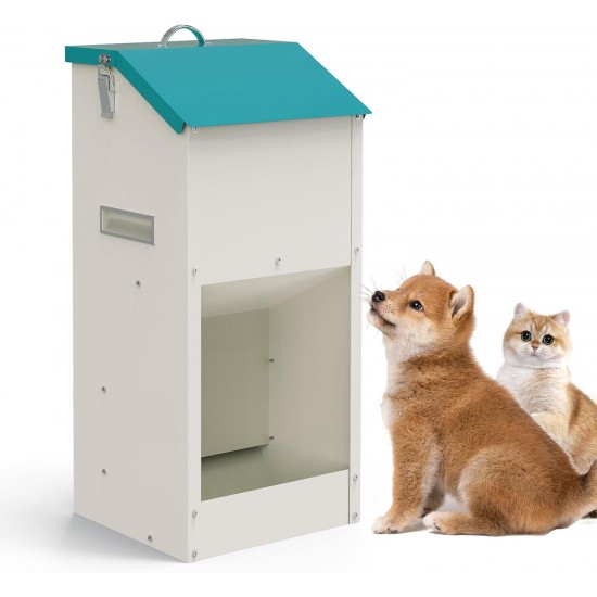 Svaoumu Galvanized Automatic Dog Food Dispenser 6kg Outdoor Gravity Metal Food Dispenser for Puppies, Cats and Dogs Svaoumu Galvanized Automatic Dog Food Dispenser 6kg Outdoor Gravity Metal Food Dispenser for Puppies, Cats and Dogs