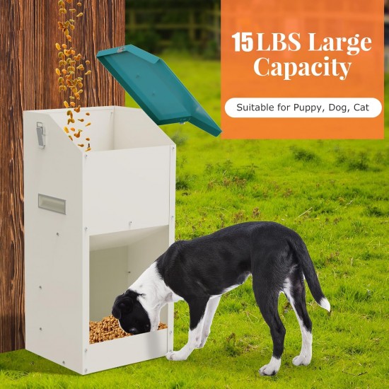 Svaoumu Galvanized Automatic Dog Food Dispenser 6kg Outdoor Gravity Metal Food Dispenser for Puppies, Cats and Dogs Svaoumu Galvanized Automatic Dog Food Dispenser 6kg Outdoor Gravity Metal Food Dispenser for Puppies, Cats and Dogs