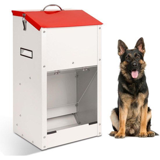 Svauoumu Automatic Feeder for Dogs, 25 lb Capacity, Outdoor Dog Feeder, Gravity Feeder Chute, Large Dog Travel Refill Feeder Svauoumu Automatic Feeder for Dogs, 25 lb Capacity, Outdoor Dog Feeder, Gravity Feeder Chute, Large Dog Travel Refill Feeder