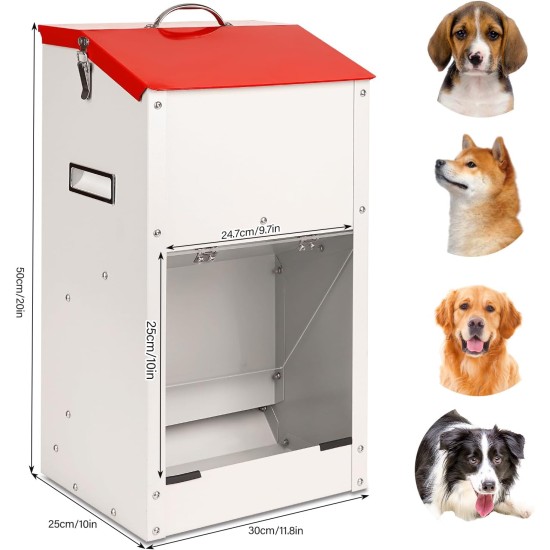 Svauoumu Automatic Feeder for Dogs, 25 lb Capacity, Outdoor Dog Feeder, Gravity Feeder Chute, Large Dog Travel Refill Feeder Svauoumu Automatic Feeder for Dogs, 25 lb Capacity, Outdoor Dog Feeder, Gravity Feeder Chute, Large Dog Travel Refill Feeder