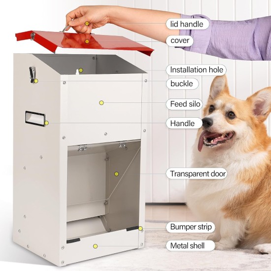 Svauoumu Automatic Feeder for Dogs, 25 lb Capacity, Outdoor Dog Feeder, Gravity Feeder Chute, Large Dog Travel Refill Feeder Svauoumu Automatic Feeder for Dogs, 25 lb Capacity, Outdoor Dog Feeder, Gravity Feeder Chute, Large Dog Travel Refill Feeder