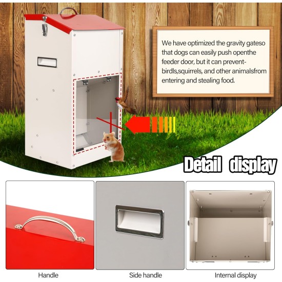 Svauoumu Automatic Feeder for Dogs, 25 lb Capacity, Outdoor Dog Feeder, Gravity Feeder Chute, Large Dog Travel Refill Feeder Svauoumu Automatic Feeder for Dogs, 25 lb Capacity, Outdoor Dog Feeder, Gravity Feeder Chute, Large Dog Travel Refill Feeder