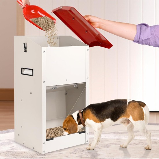 Svauoumu Automatic Feeder for Dogs, 25 lb Capacity, Outdoor Dog Feeder, Gravity Feeder Chute, Large Dog Travel Refill Feeder Svauoumu Automatic Feeder for Dogs, 25 lb Capacity, Outdoor Dog Feeder, Gravity Feeder Chute, Large Dog Travel Refill Feeder