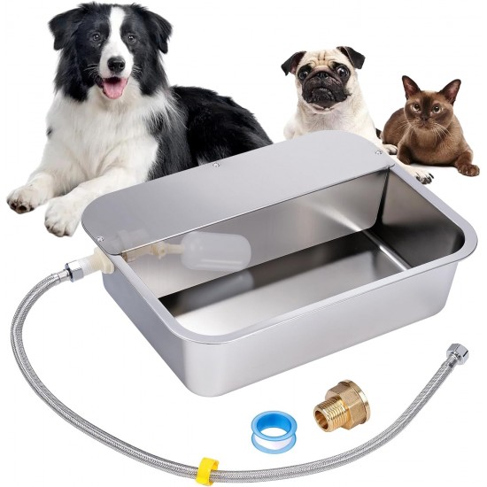 Svauoumu Dog Pool Automatic Dog Water Dispenser, 11 lbs Outdoor Dog Watere Stainless Steel Water Bowl for Large Dogs, Large Dog Water Bowl, Stainless Steel Water Bowl Svauoumu Dog Pool Automatic Dog Water Dispenser, 11 lbs Outdoor Dog Watere Stainless Steel Water Bowl for Large Dogs, Large Dog Water Bowl, Stainless Steel Water Bowl