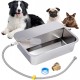Svauoumu Dog Pool Automatic Dog Water Dispenser, 11 lbs Outdoor Dog Watere Stainless Steel Water Bowl for Large Dogs, Large Dog Water Bowl, Stainless Steel Water Bowl Svauoumu Dog Pool Automatic Dog Water Dispenser, 11 lbs Outdoor Dog Watere Stainless Steel Water Bowl for Large Dogs, Large Dog Water Bowl, Stainless Steel Water Bowl