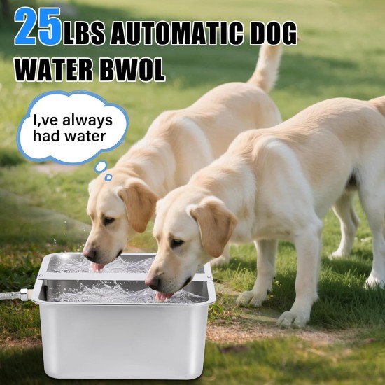 Svauoumu Dog Pool Automatic Dog Water Dispenser, 25 Litre Dog Water Outdoor Stainless Steel Water Bowl for Large Dogs, Large Dog Water Bowl, Stainless Steel Water Bowl (25 L) Svauoumu Dog Pool Automatic Dog Water Dispenser, 25 Litre Dog Water Outdoor Stainless Steel Water Bowl for Large Dogs, Large Dog Water Bowl, Stainless Steel Water Bowl (25 L)