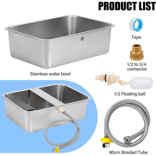 Svauoumu Dog Pool Automatic Dog Water Dispenser, 25 Litre Dog Water Outdoor Stainless Steel Water Bowl for Large Dogs, Large Dog Water Bowl, Stainless Steel Water Bowl (25 L) Svauoumu Dog Pool Automatic Dog Water Dispenser, 25 Litre Dog Water Outdoor Stainless Steel Water Bowl for Large Dogs, Large Dog Water Bowl, Stainless Steel Water Bowl (25 L)