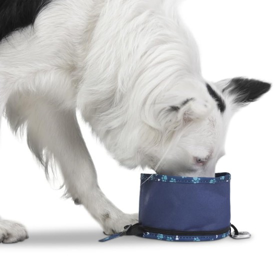 TOTTO - Vito Portable Dog Drinker, 3.79L Capacity, 15 x 10 cm, with Carabiner for Leash, Foldable with Zipper, Durable, Easy to Wash, Bone Pattern TOTTO - Vito Portable Dog Drinker, 3.79L Capacity, 15 x 10 cm, with Carabiner for Leash, Foldable with Zipper, Durable, Easy to Wash, Bone Pattern
