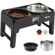 Toozey Raised Dog Bowl, 2L Extra Large Feeding Bowls, 4 Height-Adjustable Dog Bowls with Crumb Tray, Non-Slip and Stable Dog Bowl Stand for Medium and Large Dogs, Black Toozey Raised Dog Bowl, 2L Extra Large Feeding Bowls, 4 Height-Adjustable Dog Bowls with Crumb Tray, Non-Slip and Stable Dog Bowl Stand for Medium and Large Dogs, Black