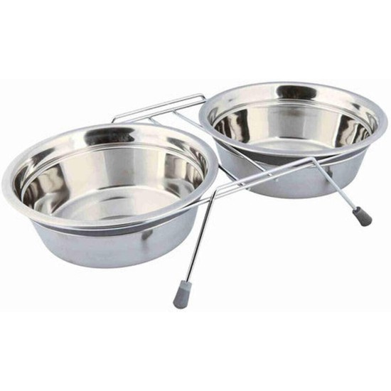 Trixie Eat on Feet Two Anti-Rattle Bowl Set for Dog, 1.5 Litre, Pack of 6 Trixie Eat on Feet Two Anti-Rattle Bowl Set for Dog, 1.5 Litre, Pack of 6