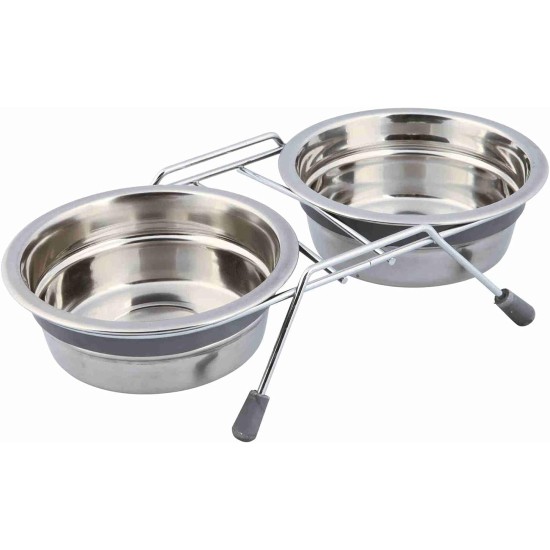 Trixie Eat on Feet Two Anti-Rattle Bowl Set for Dog, 1.5 Litre, Pack of 6 Trixie Eat on Feet Two Anti-Rattle Bowl Set for Dog, 1.5 Litre, Pack of 6