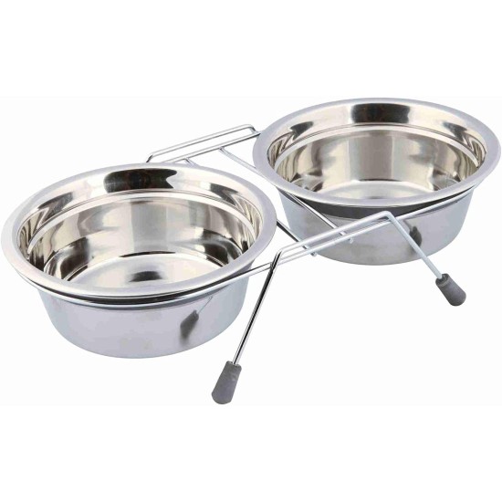 Trixie Eat on Feet Two Anti-Rattle Bowl Set for Dog, 1.5 Litre, Pack of 6 Trixie Eat on Feet Two Anti-Rattle Bowl Set for Dog, 1.5 Litre, Pack of 6