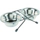 Trixie Eat on Feet Two Stainless Steel Bowl Set for Dog, 2.8 Litre Trixie Eat on Feet Two Stainless Steel Bowl Set for Dog, 2.8 Litre