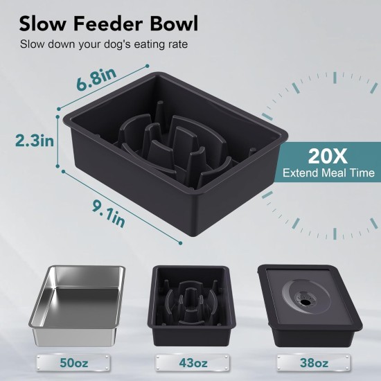 UPSKY 2-in-1 Raised Dog Bowls for Slow Eating, 4 Height Adjustable Raised Dog Bowl Stands, No Spill, Water Bowl Dispenser, Non-Slip Dog Food and Water Bowl for Small, UPSKY 2-in-1 Raised Dog Bowls for Slow Eating, 4 Height Adjustable Raised Dog Bowl Stands, No Spill, Water Bowl Dispenser, Non-Slip Dog Food and Water Bowl for Small,