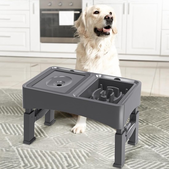 UPSKY 2-in-1 Raised Dog Bowls for Slow Eating, 4 Height Adjustable Raised Dog Bowl Stands, No Spill, Water Bowl Dispenser, Non-Slip Dog Food and Water Bowl for Small, UPSKY 2-in-1 Raised Dog Bowls for Slow Eating, 4 Height Adjustable Raised Dog Bowl Stands, No Spill, Water Bowl Dispenser, Non-Slip Dog Food and Water Bowl for Small,